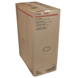 10.25" White Foam Plates | Corrugated Box