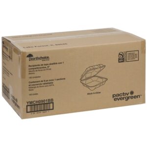 CONT MOLDED FBR 9X9X3″ WHT HNGD 150CT | Corrugated Box