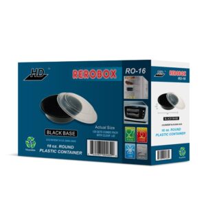 Rero Box Plastic Container 16oz Round 12 | Packaged
