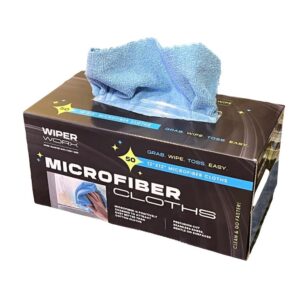 Wiper Worx Blue Microfiber Cloths 50ct | Styled