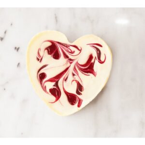 Strawberry Swirl Heart-Shaped Cheesecake | Styled