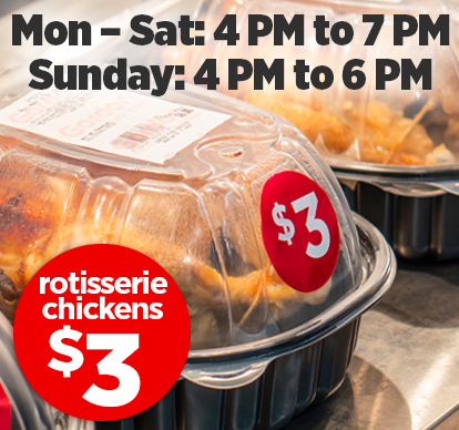Rotisserie Chicken Happy Hour $3