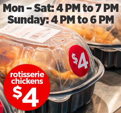 Rotisserie Chicken Happy Hour $4