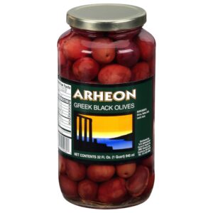 ARHEON OLIVES BLACK GREEK JAR 32OZ | Packaged