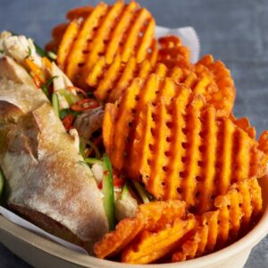 Waffle Cut Sweet Potato Fries | Styled