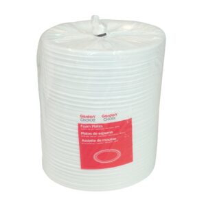 10.25″ White Foam Plates | Packaged