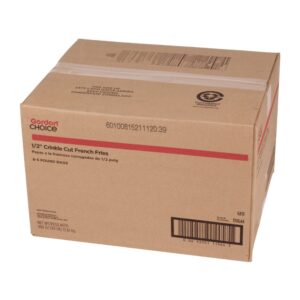 1/2″ Premium Crinkle-Cut Fries, Long, Fancy | Corrugated Box