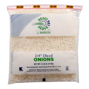 ONION YEL DCD 1/4″ 2-5# P/L | Packaged