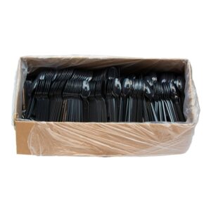 Black Plastic Spoons, XHWT | Packaged