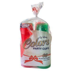 Red & Green Plastic Cups | Packaged