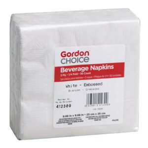 White Beverage Napkins | Packaged