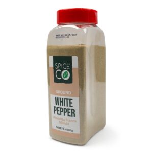 SpiceCo White Pepper, Ground 18oz | Packaged