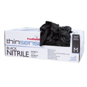 Medium Black Nitrile Powder Free Gloves | Raw Item