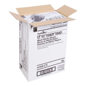 Extra Large Black Nitrile Powder Free Gloves | Packaged