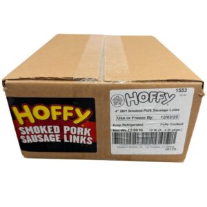 SAUSAGE PORK LNK SMKD FC 4″ 20/1 4# HOFF | Corrugated Box