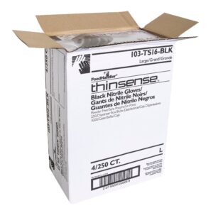 Large Black Nitrile Powder Free Gloves | Packaged