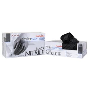 Large Black Nitrile Powder Free Gloves | Styled