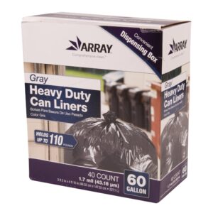 Gray Heavy Duty Can Liners | Packaged