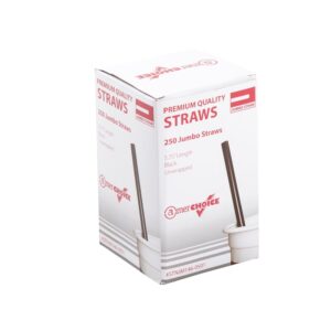 STRAW 5.75″ BLACK UNWRPD 50-250CT | Packaged