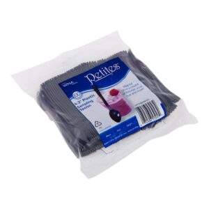 Black Plastic Petite Spoons | Packaged
