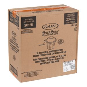 CUP SNAC 12Z CLR W/DOME LID 4-64CT | Corrugated Box