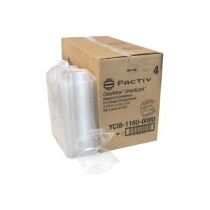 CONT PLAS 6″ CLR HNGD 4-125CT PACTIV | Styled