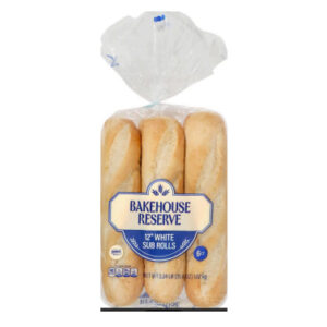 12 Inch White Sub Rolls | Packaged