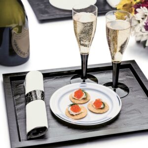 Party Essentials Black Paper Napkin Rolls 6/25ct | PWB
